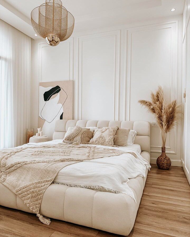 Handcrafted Bohemian Beige Tufted Throw Blanket – Cozy & Chic Accent