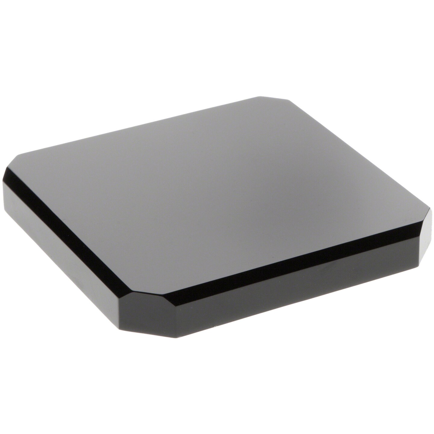 Plymor Black Acrylic Beveled Corner-Cut Display Base, 5" W x 5" D x 0.75" H