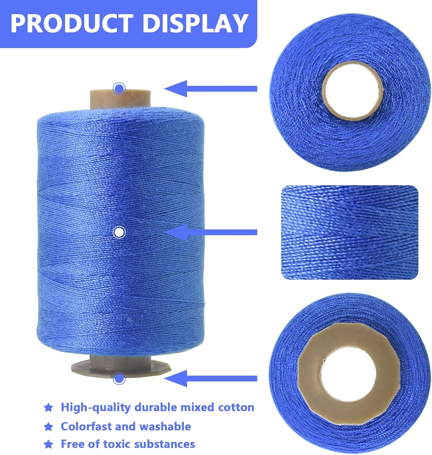 24Pcs Sewing Thread Spools Set 1000 Yards Per Spool Mixed Cotton