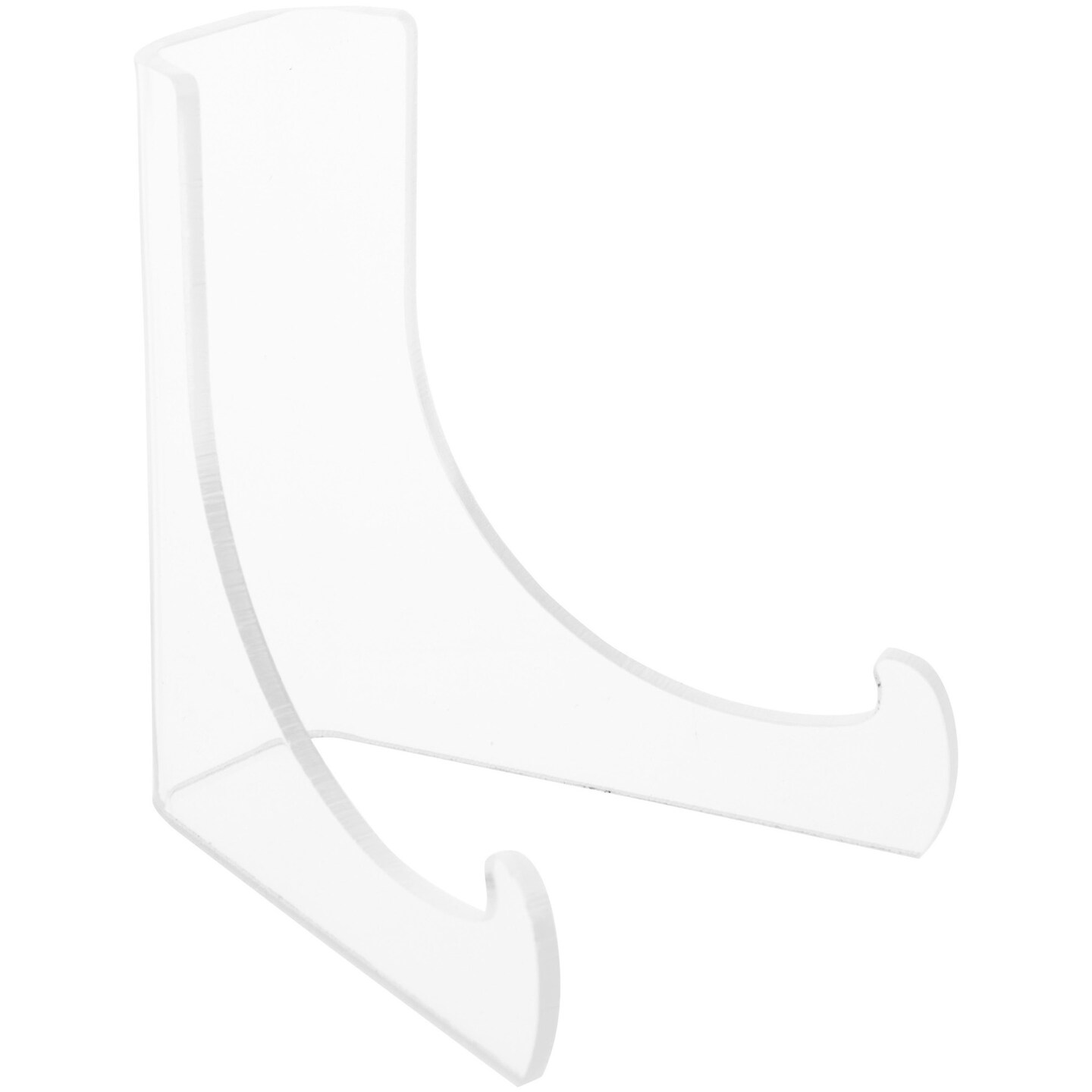 Plymor Clear Acrylic Flat Back Easel with Deep Support Ledges, 3" H x 2.25" W x 2.5" D