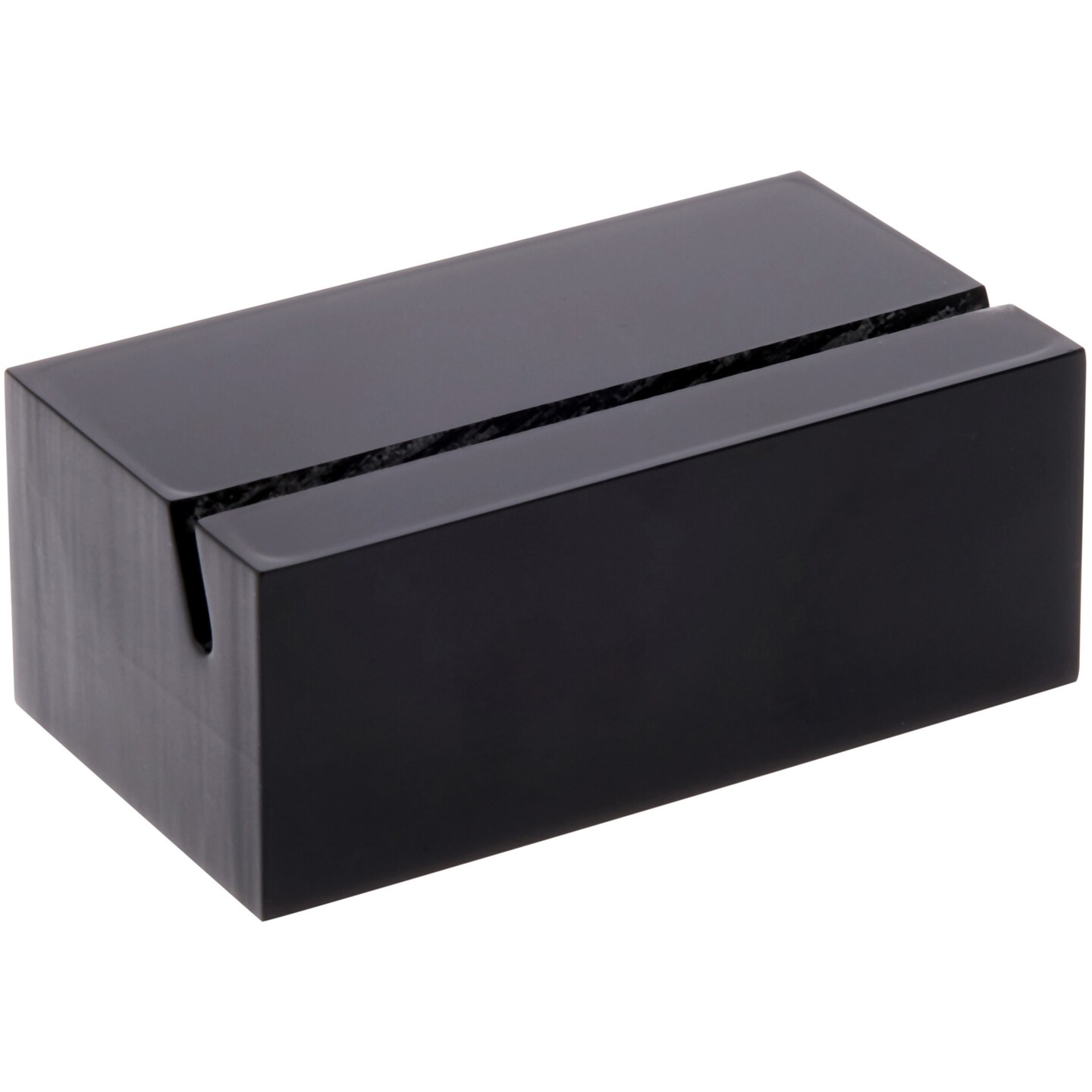 Plymor Black Acrylic Block with Sign Display Holder Slot, 1.75" W x 1" D x .75" H
