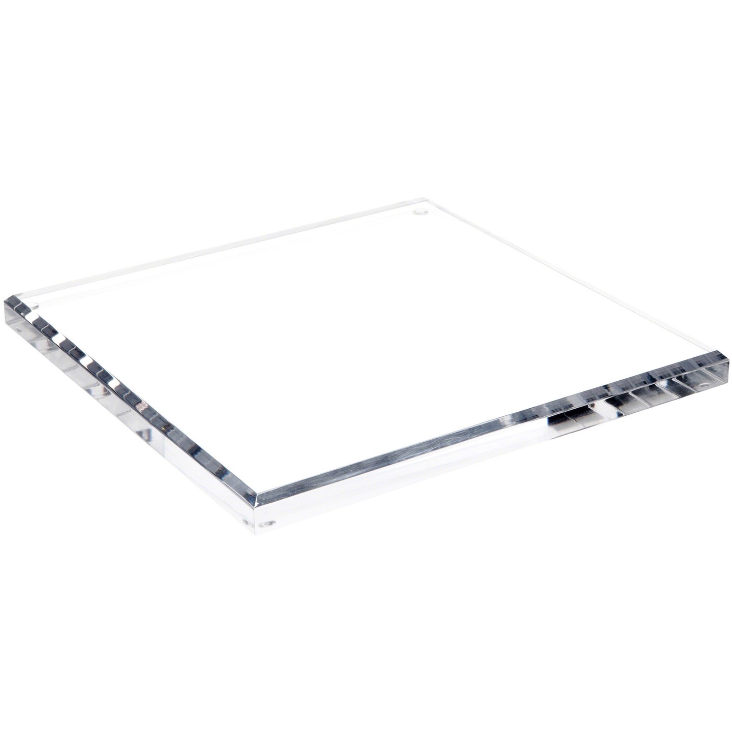 Plymor Clear Acrylic Square Beveled Display Base, 10" W x 10" D x 0.75" H