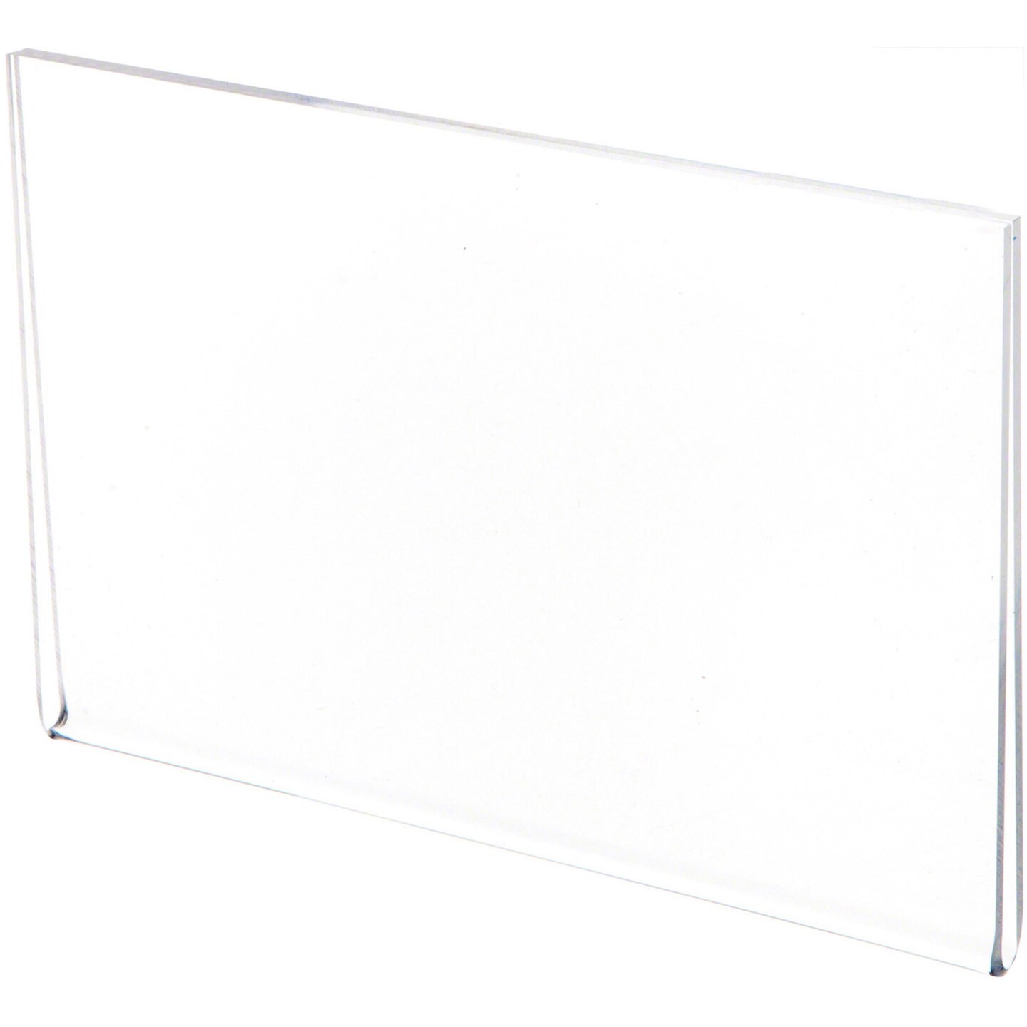 Plymor Clear Acrylic Folder-Style Sign Display Holder / Postcard Protector, 6" W x 4" H