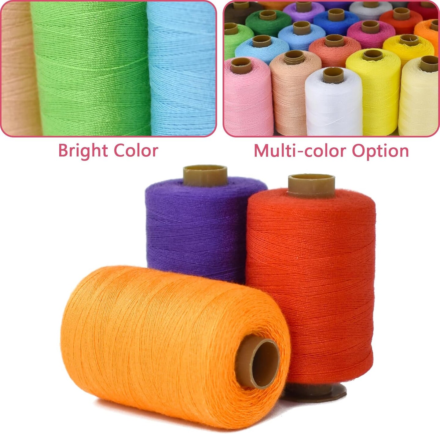 24 Colors Sewing Thread Kits, Polyester Thread 1000 Yards per Spool