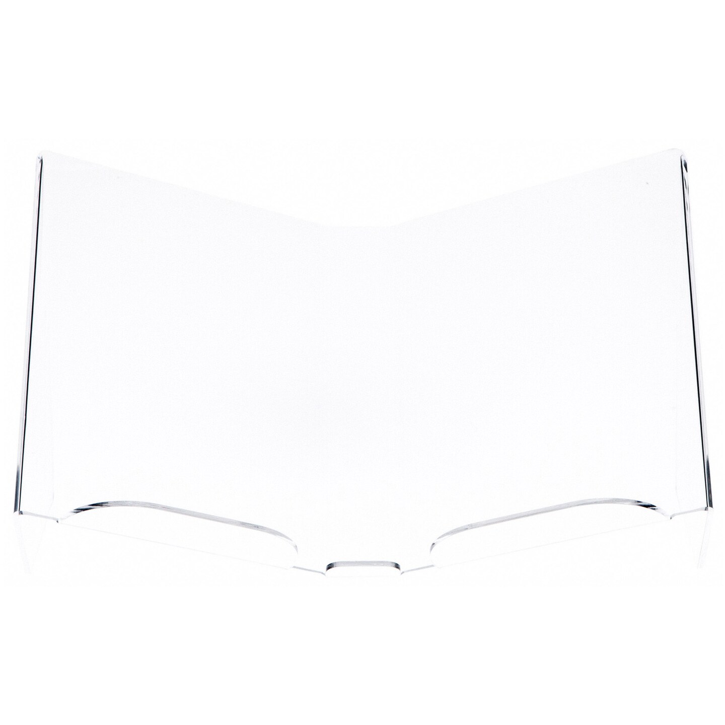 Plymor Clear Acrylic Open Book Display Stand with 1" Ledge, Tilted