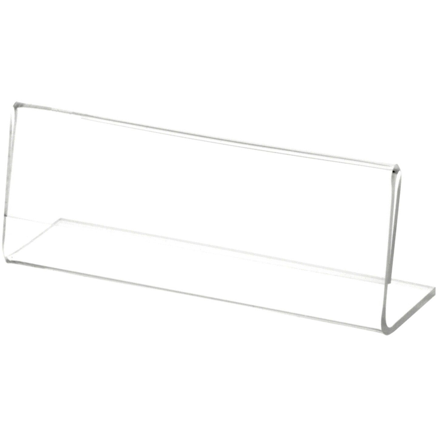 Plymor Clear Acrylic Sign Display / Literature Holder (Angled), 4&#x22; W x 1.5&#x22; H