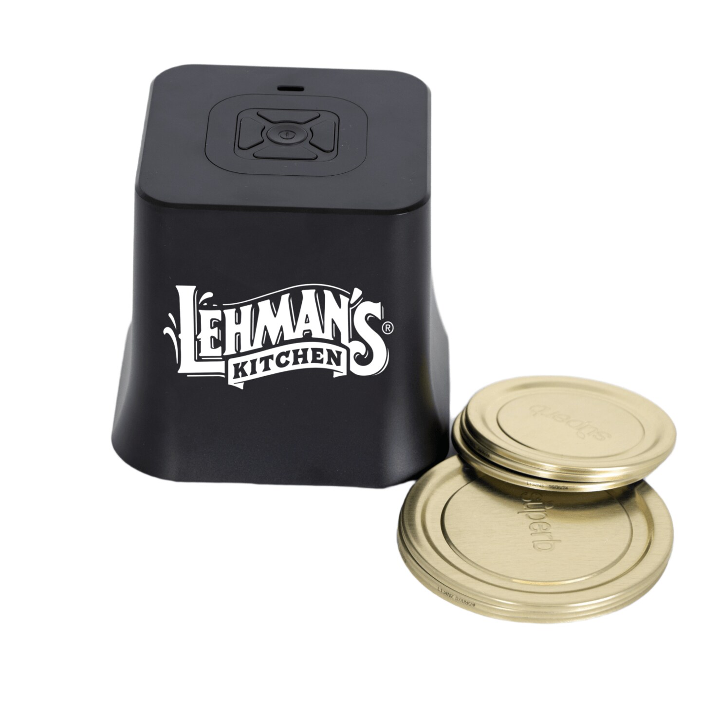 Lehman's Mason Jar Vacuum Sealer, Cordless, Easy One-Touch Operation, Extends Freshness, Includes 6 Canning Lids (3 Wide-Mouth, 3 Regular-Mouth), Rechargeable Battery, Ideal for Food Storage