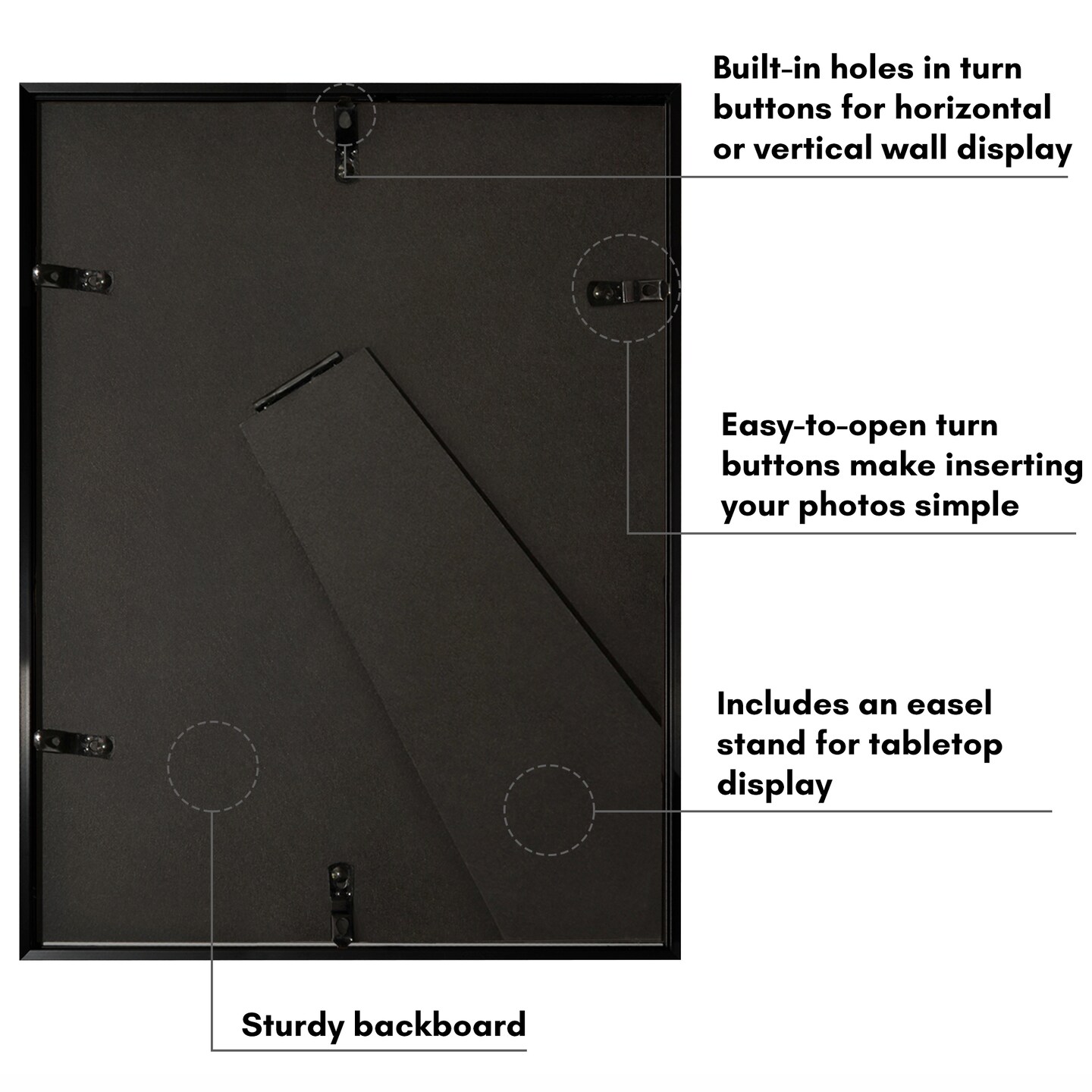 Americanflat Aluminum Picture Frame with Mat - Metal Photo Frame - Black Metal Molding Frame - Shatter Resistant Glass - Hanging Hardware