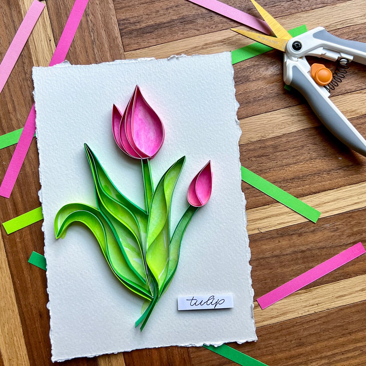 3-D Watercolor Tulip Paper Art