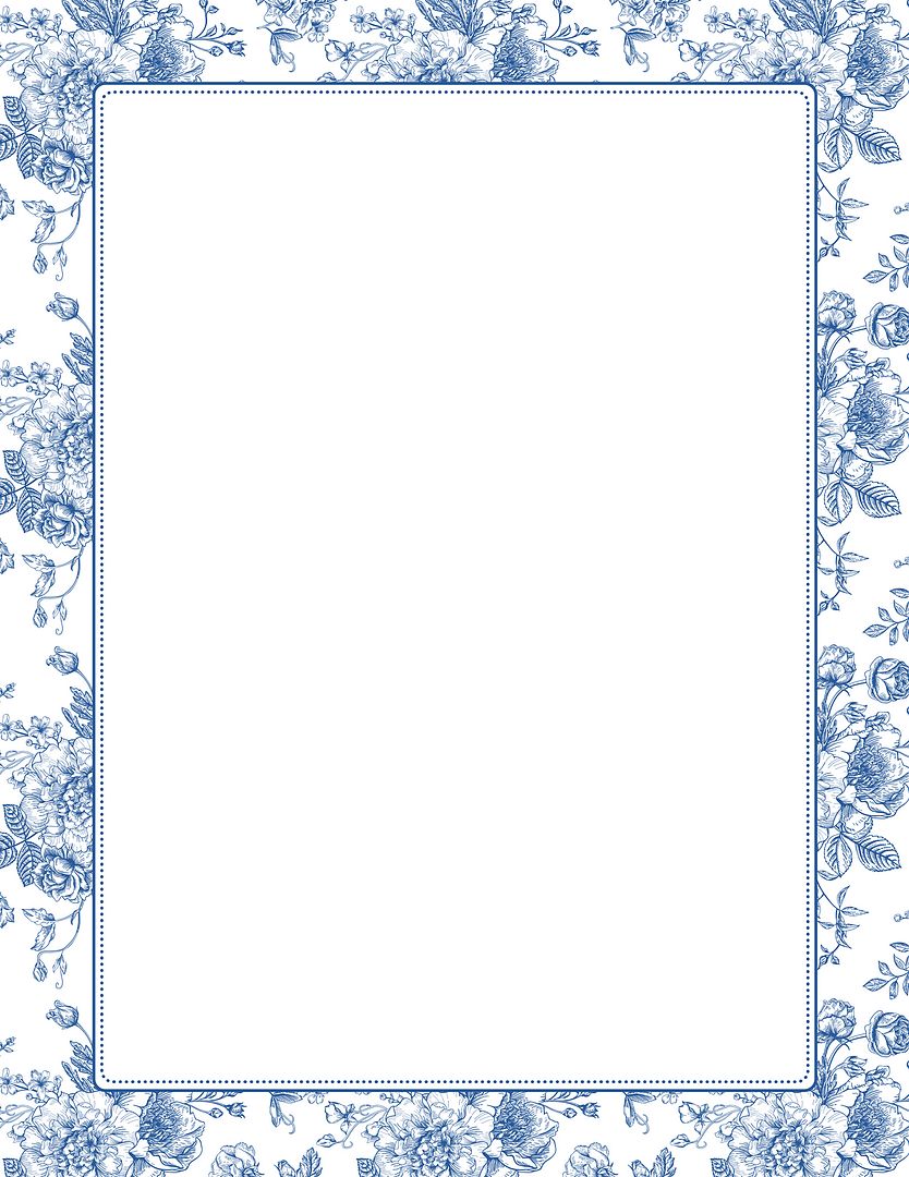 Great Papers! Blue Toile Floral Letterhead, for Invitations, Announcements and Personal Messages, Printer Friendly 8.5&#x201D;x11&#x201D;, 50 Pack