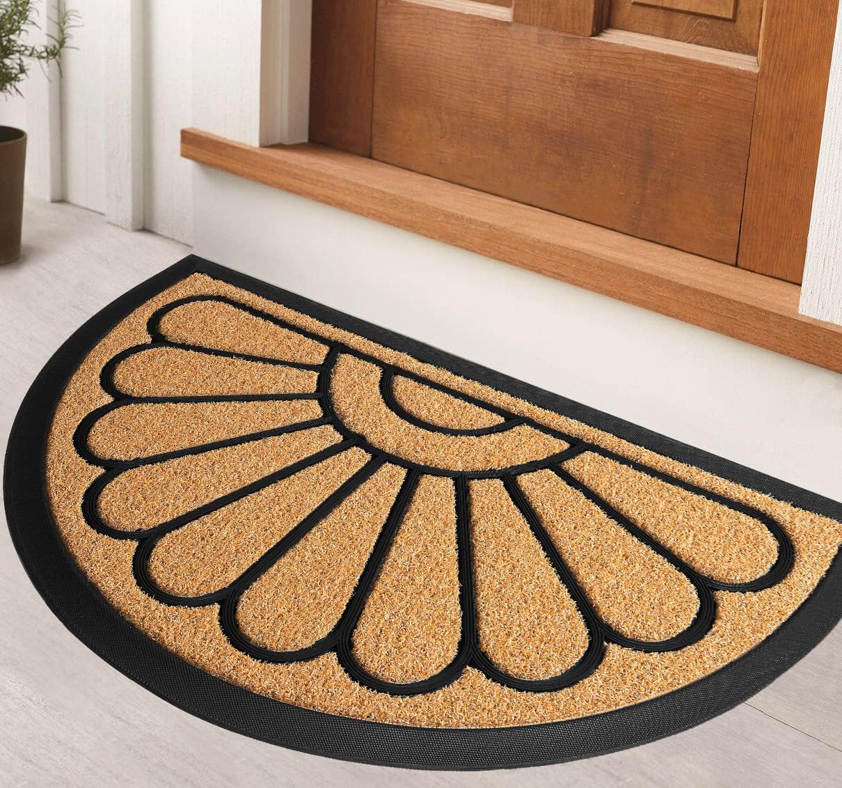 Front Door Mat – 30"x17", Low Pile, Mud & Dirt Trapping, Non-Slip Rubber Backing, Bright Yellow for Indoor/Outdoor.
