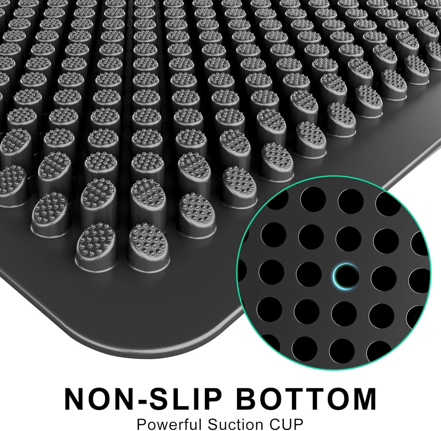 Outdoor Door Mat, 30&#x27;&#x27; x 17&#x27;&#x27; Silicone Scraper, Non-Slip Washable Weatherproof Entrance Mat, Low-Profile Shoe Cleaner for Indoor or Outdoor Use, Black