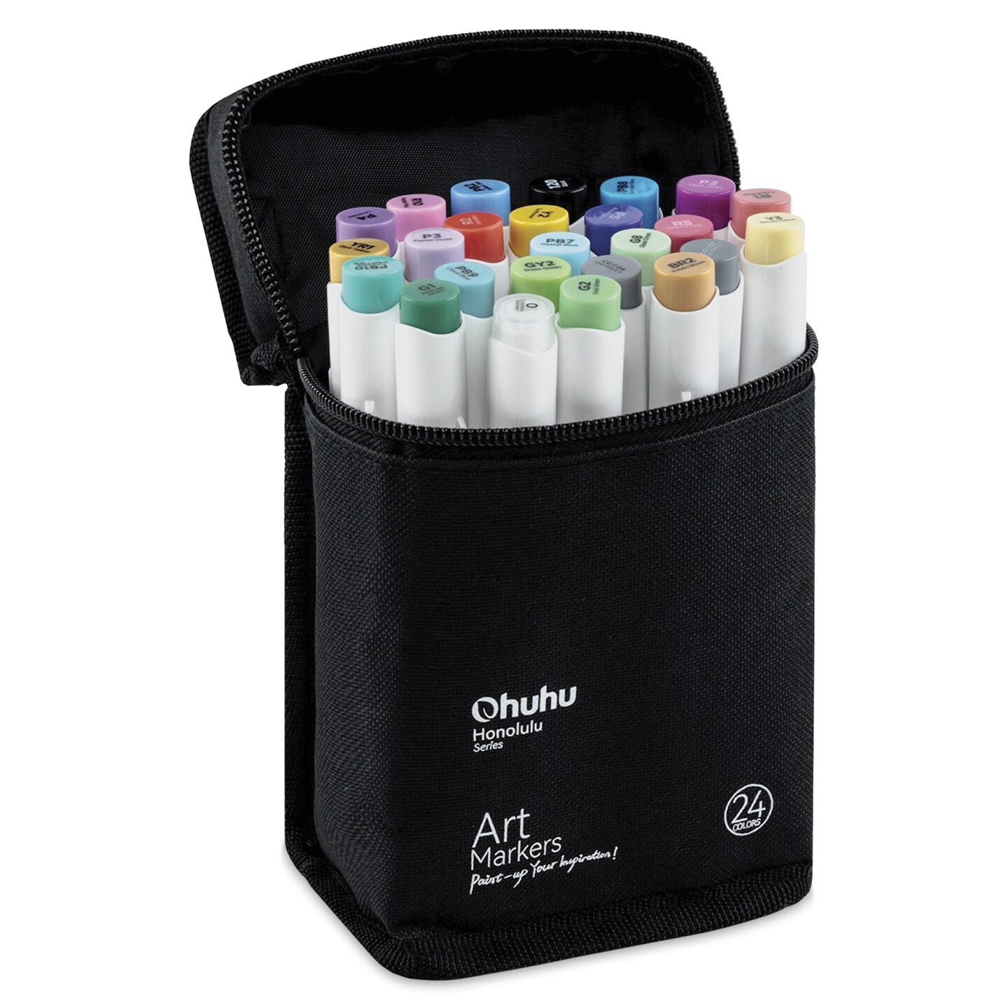 Ohuhu Honolulu B Dual Tip Marker Set - Set of 24, Basic Colors