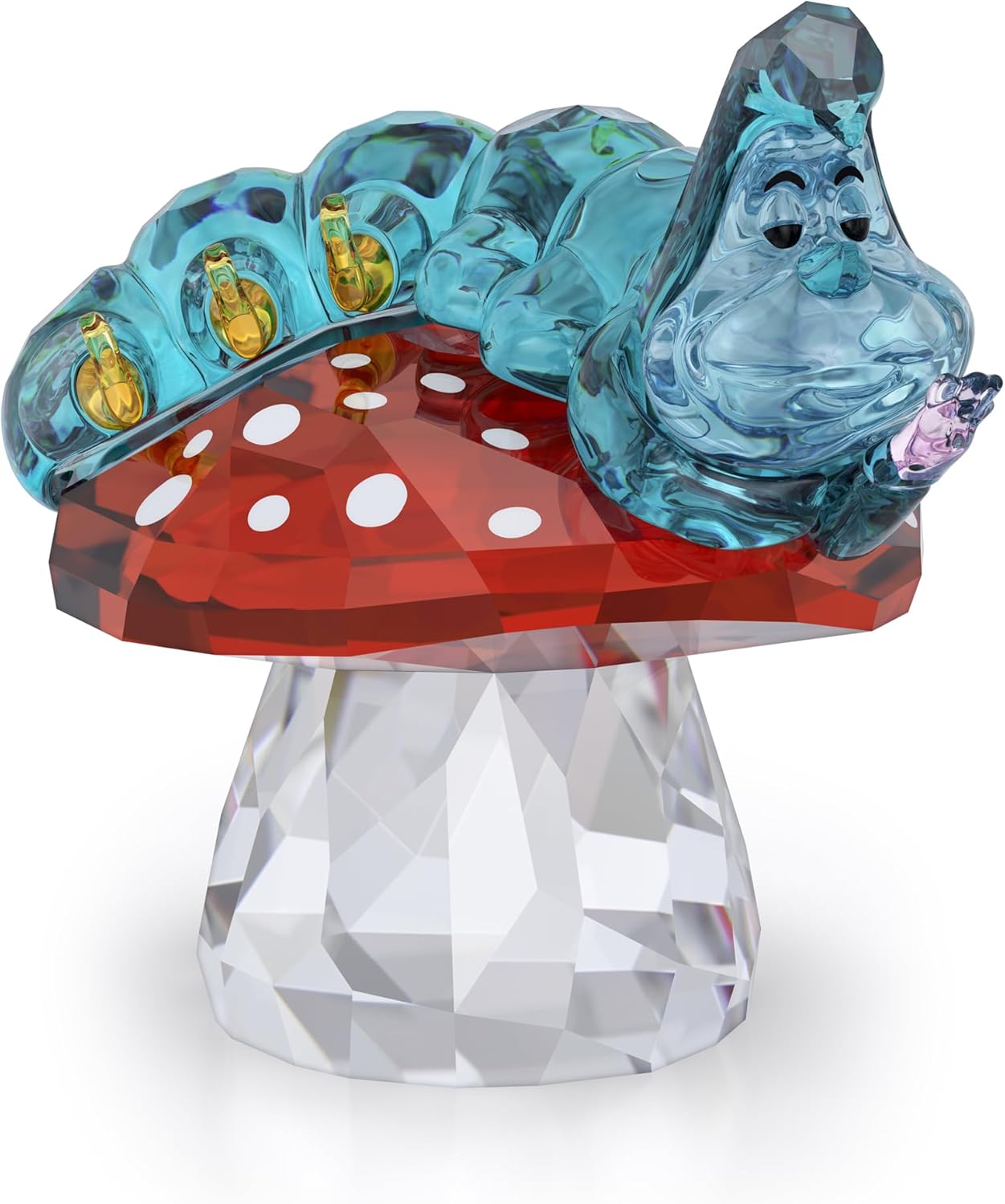 Alice In Wonderland Crystal Figurine Caterpillar, Multicolored Crystals with Metal Accents, Part of the Swarovski Alice in Wonderland Collection