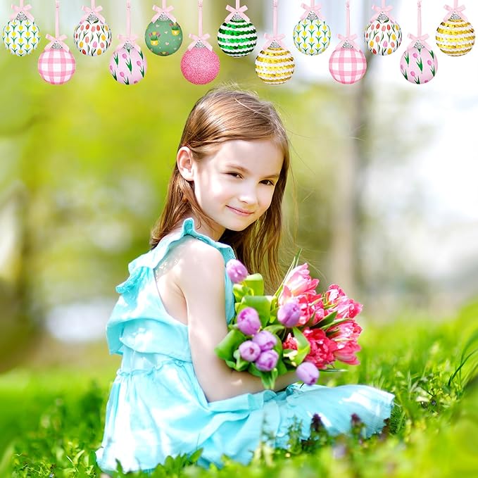 16 Pcs 1.57 Inch Spring Summer Hanging Ornaments Decorations Spring Summer Theme Cute Balls for Holiday Party Favors