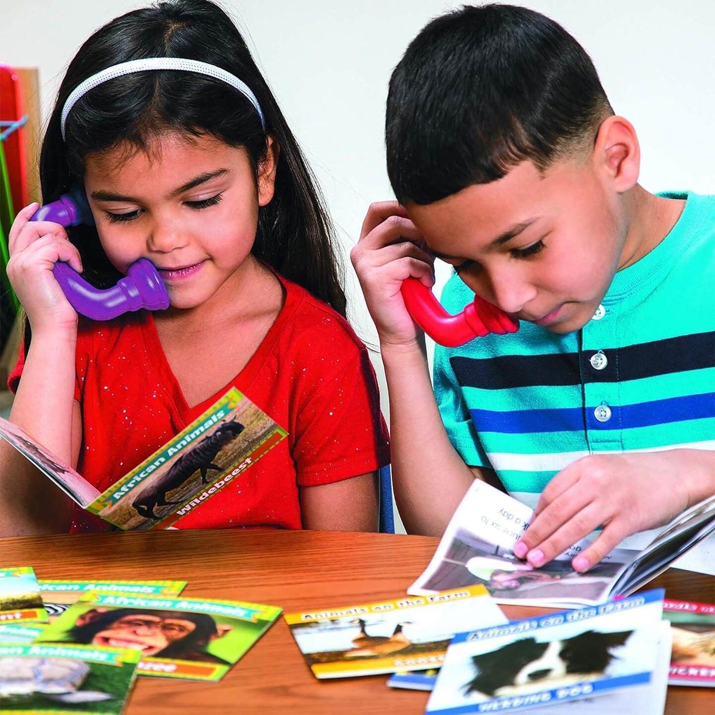 4E&#x2019;s Novelty Whisper Phones for Reading [4 Pack] Auditory Feedback, Accelerate Fluency, Comprehension &#x26; Pronunciation - Ideal Reading Phones for Kids