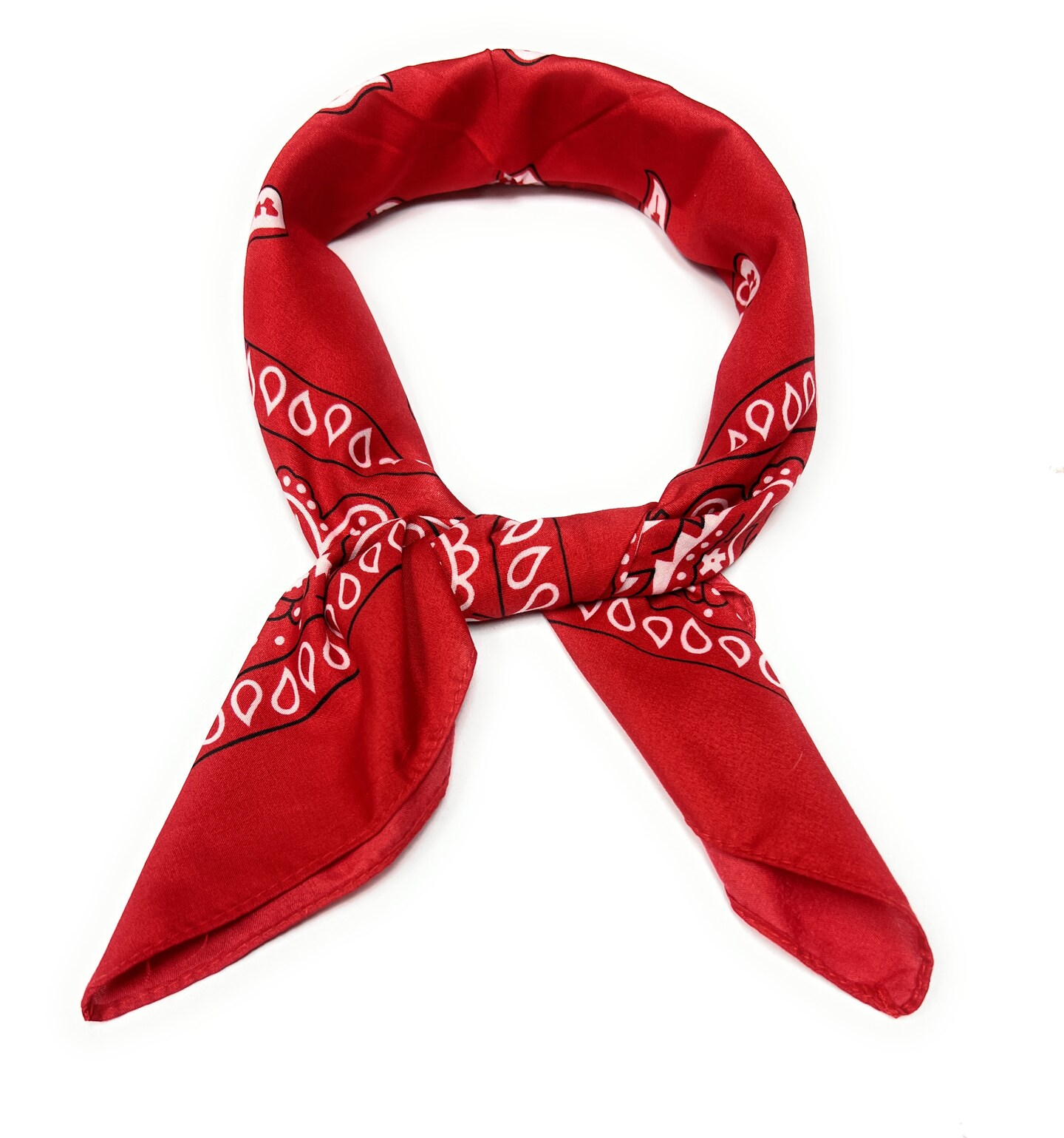 Pack of 5 Paisley Women's Neck Scarf Soft, Shiny 27"x27" Chiffon Square