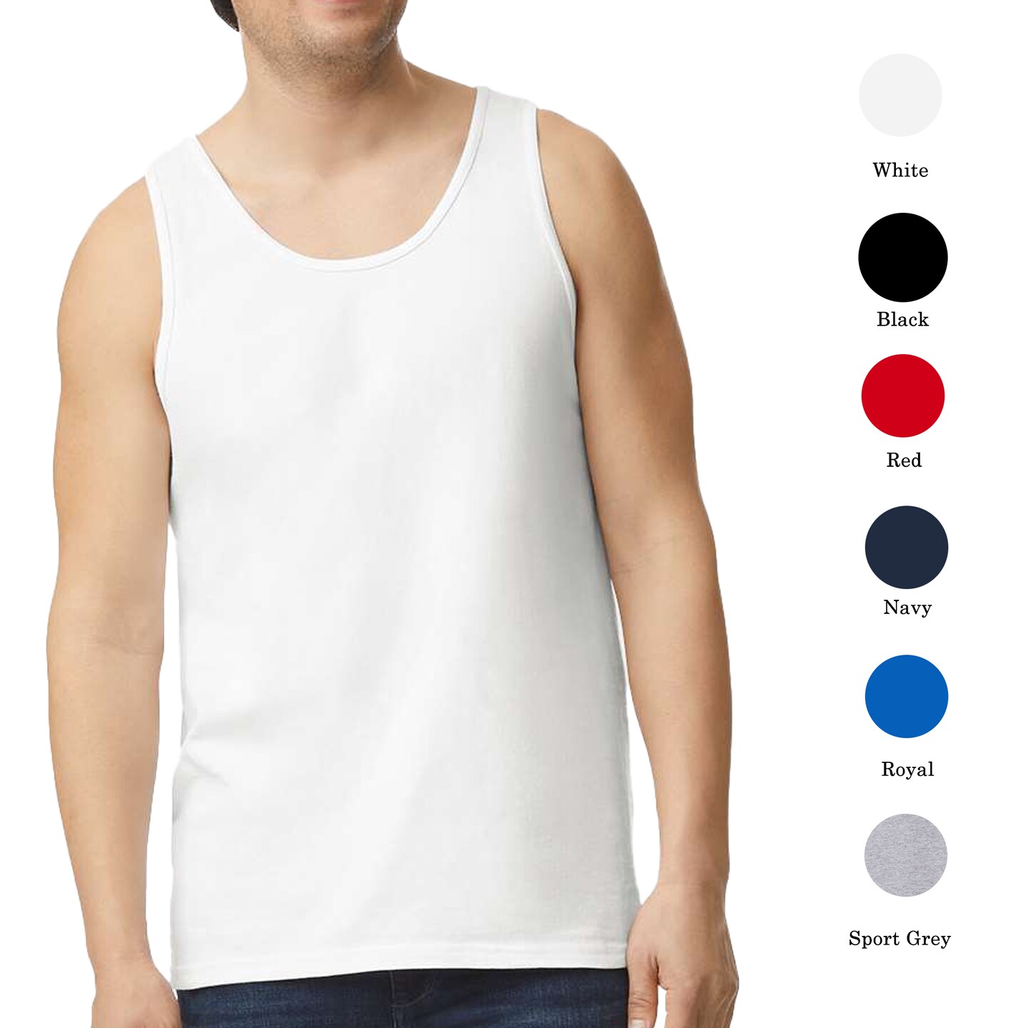 Gildan Ultra Cotton Tank Top, Sleeveless Sport Shirts for Men Multicolor Tee