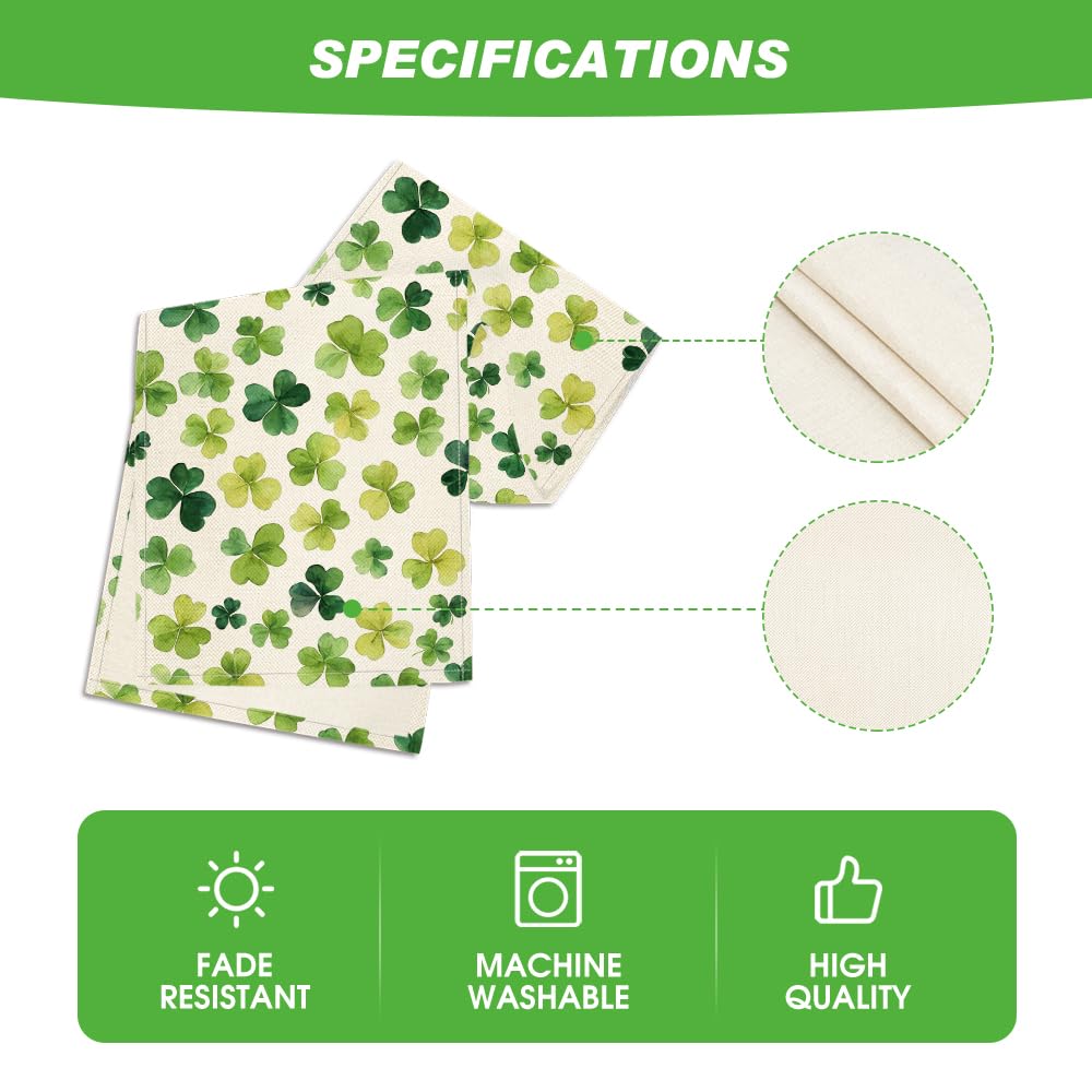 Artoid Mode Shamrock St. Patrick&#x27;s Day Table Runner, Seasonal Spring Lucky Kitchen Dining Table Decoration for Home Party Decor 13 x 72 Inch
