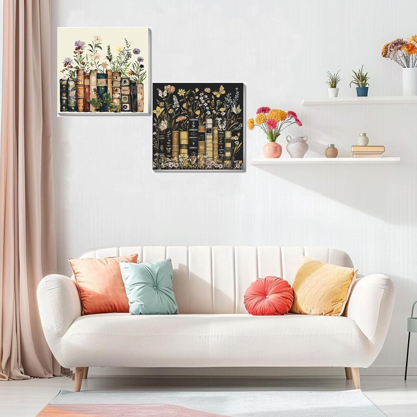 2-Pack Paint by Numbers Kit for Adults – Framed DIY Acrylic & Oil Painting Set, Beginner-Friendly Wall Art for Home & Office Décor, 25x25 cm