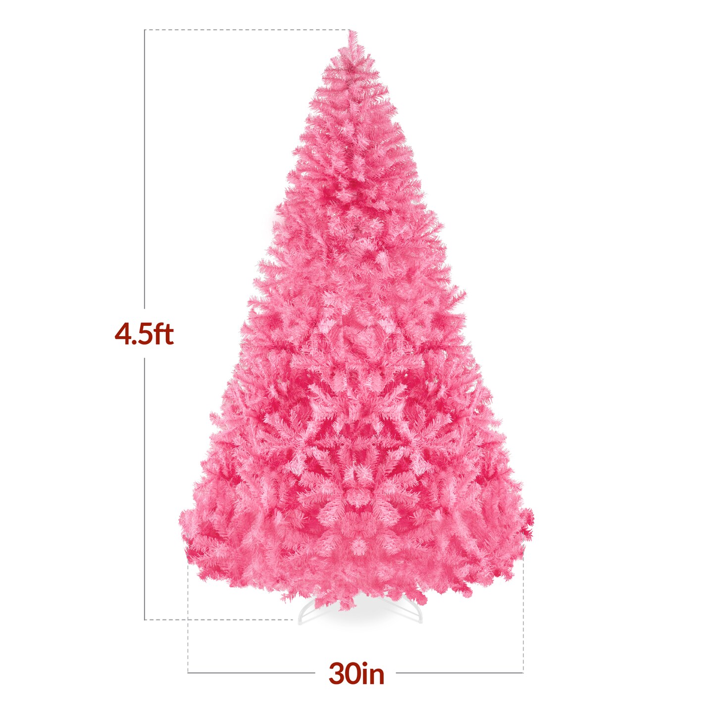 Best Choice Products Artificial Pink Christmas Full Tree Festive Holiday Decoration w/ Stand