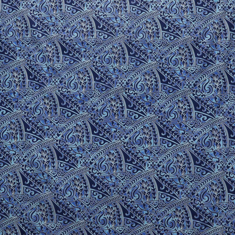 1 Yard Traditional Polynesian Tattoo Triangle Formation Poly Cotton Fabric 45 Inch Width