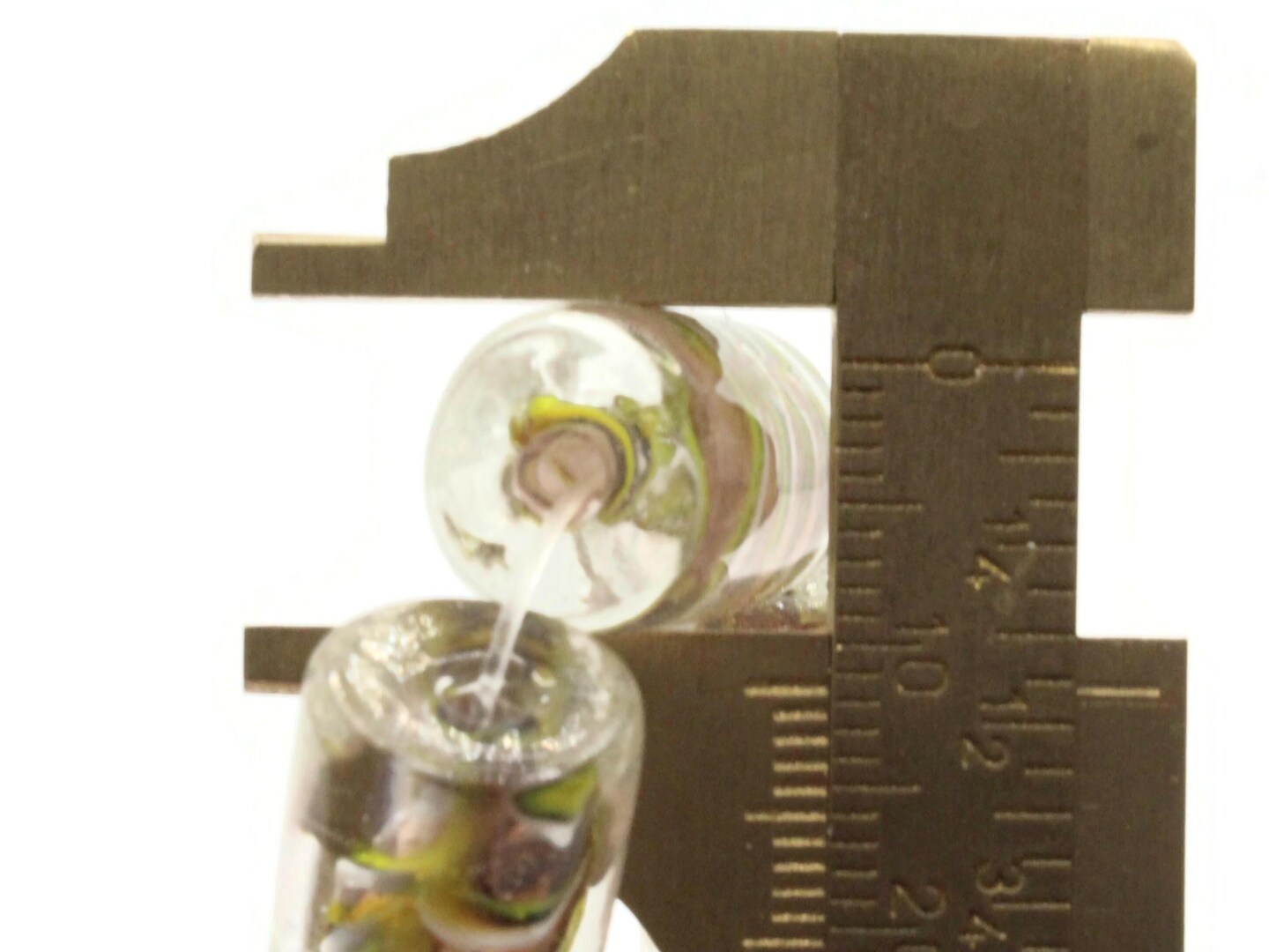 11 18mm Brown Yellow Black and White Striped Lampwork Glass Tube Beads