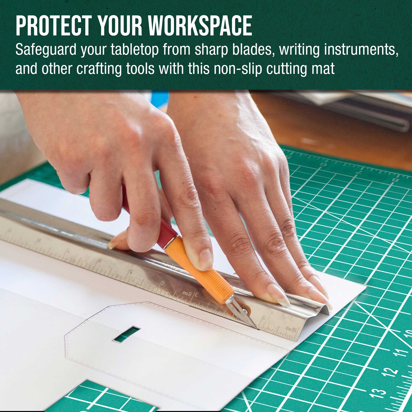 18" x 24" Self-Healing Cutting Mat 5-Ply - Double-Sided Green/Black Craft Mat, Non-Slip Cutting Mats for Crafts, Sewing, Quilting, Scrapbooking