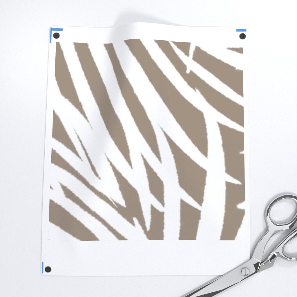 Tropical Palm Coastal Watercolor Summer Resort Beach Brown White Tree Custom Printed Fabric by Spoonflower Various Fabrics by the Yard or Fat Quarter