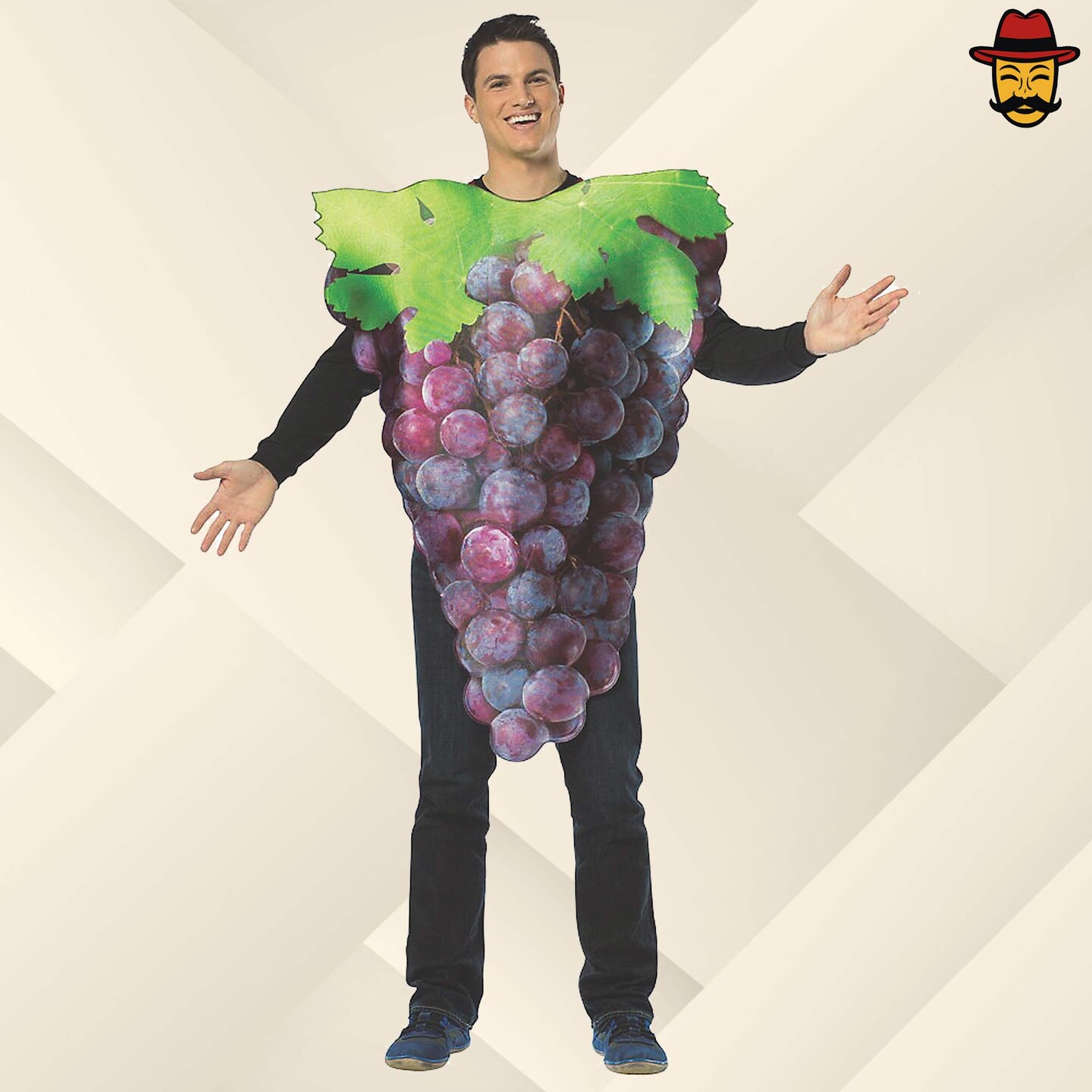 Adult Purple Grapes Costume Funny Fruit Tunic One Piece Halloween Party Outfit