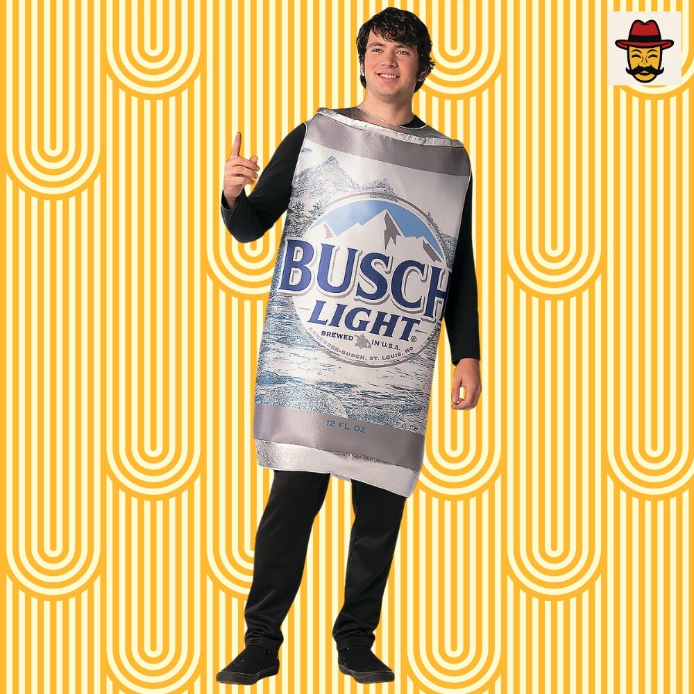 Busch Light Can Costume Funny Beer Foam Tunic Photo Print Adult Halloween Party Outfit