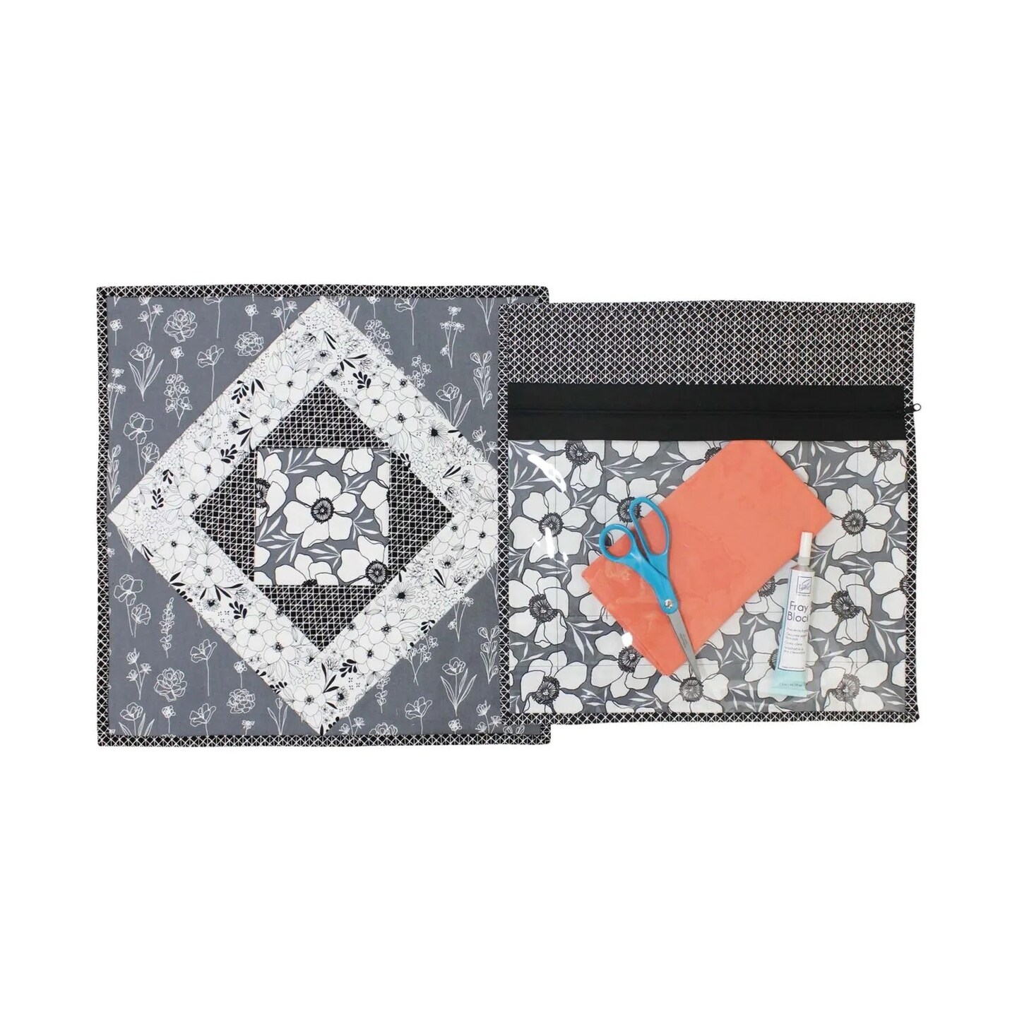 June Tailor Project Bag Kit – Zippity-Do-Done™ Zipper, Large Sew-by-Number Sewing Kit, Black
