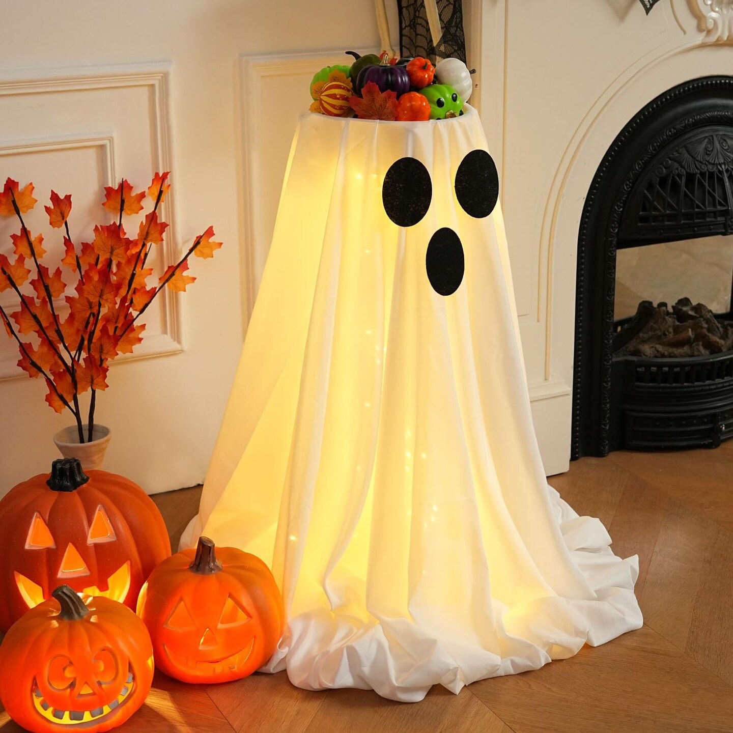 Lit Ghost Candy Bowl Decorations Trick or Treat Candy Holder