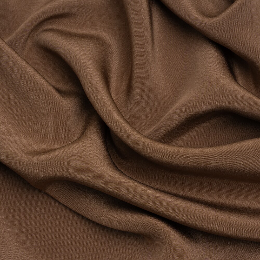 1 Yard Premium Silk 4 Ply Crepe Fabric Cappuccino Brown Perfect for Luxury Wedding gowns, 44 Inches Width