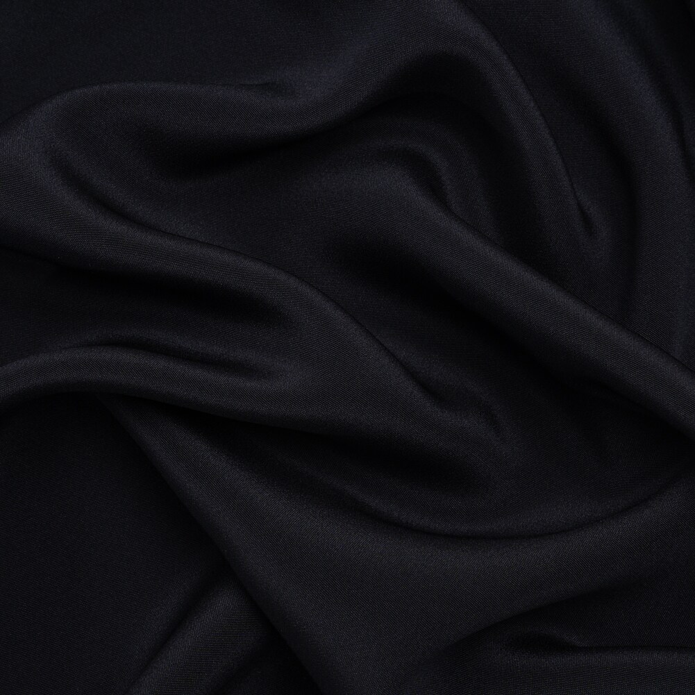 1 Yard Premium Midnight Silk 4 Ply Crepe Fabric for Formalwear Projects, 44 Inches Width