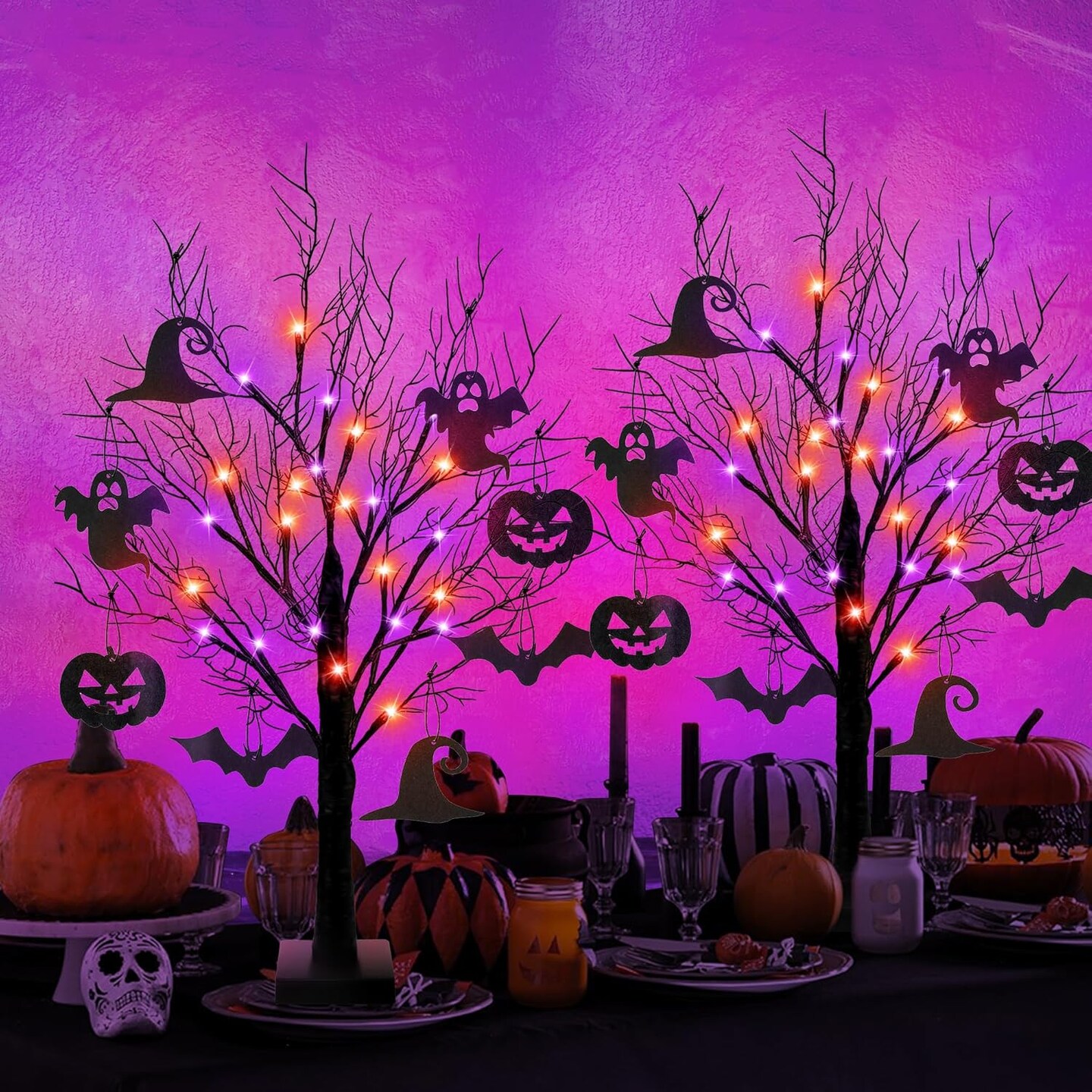 2 Pack 24 Inch Halloween Decorations Indoor (Black) 0.1"D x 0.1"W x 0.3"H