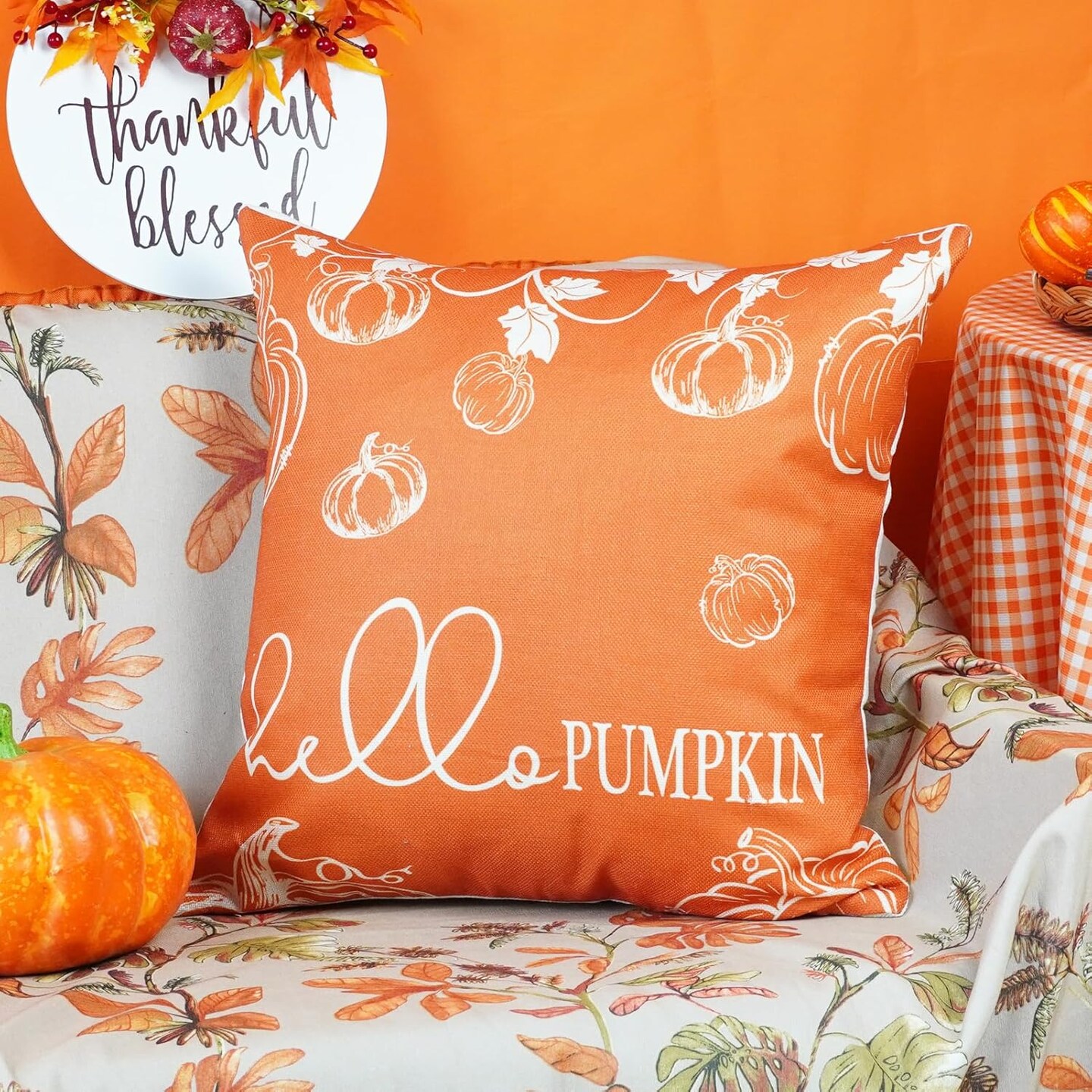 Set of 2 Fall Throw Pillow Covers 20x20