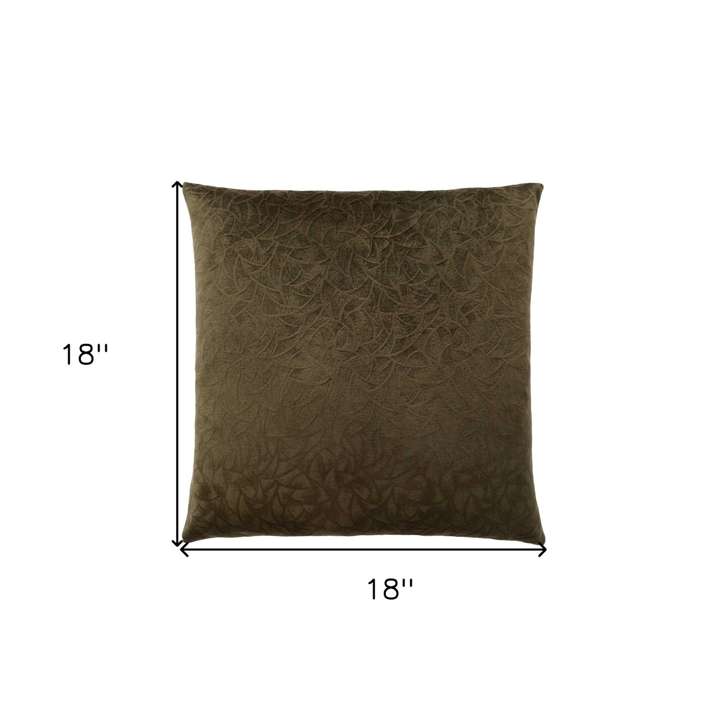 Edge Collections - 18-inch H x 18-inch W x 6-inch D - Green - Floral Decorative Pillow with Zipper - 1 Piece