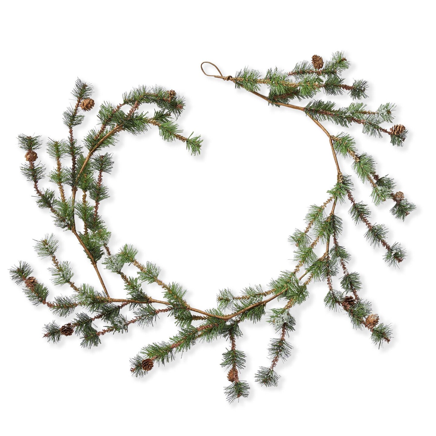 5 ft Icy Pine Garland Pine Tree Twigs with Pinecones Garland Christmas Tree Staircase Mantel Fireplace Home Decorations Plastic
