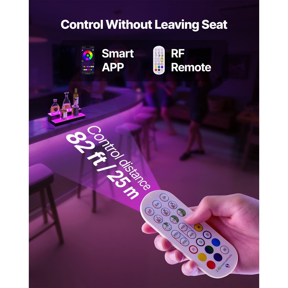 Blue-Black Acrylic 2-Tier Wine Rack with LED Lights and Remote Control