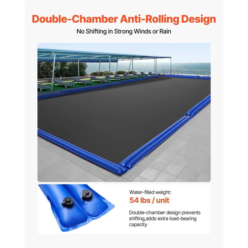 Pool Cover Water Bags 12 Pack 10 Foot Double Chamber Tubes for Winter Covers