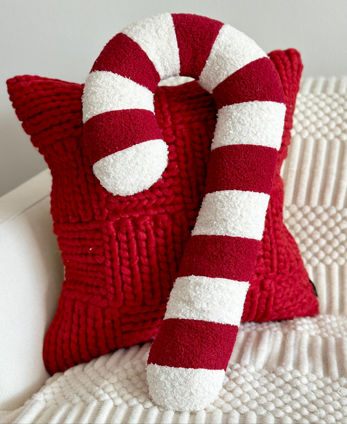 Candy Cane Plush Accent Pillow – Handcrafted Holiday Décor by Busa ...