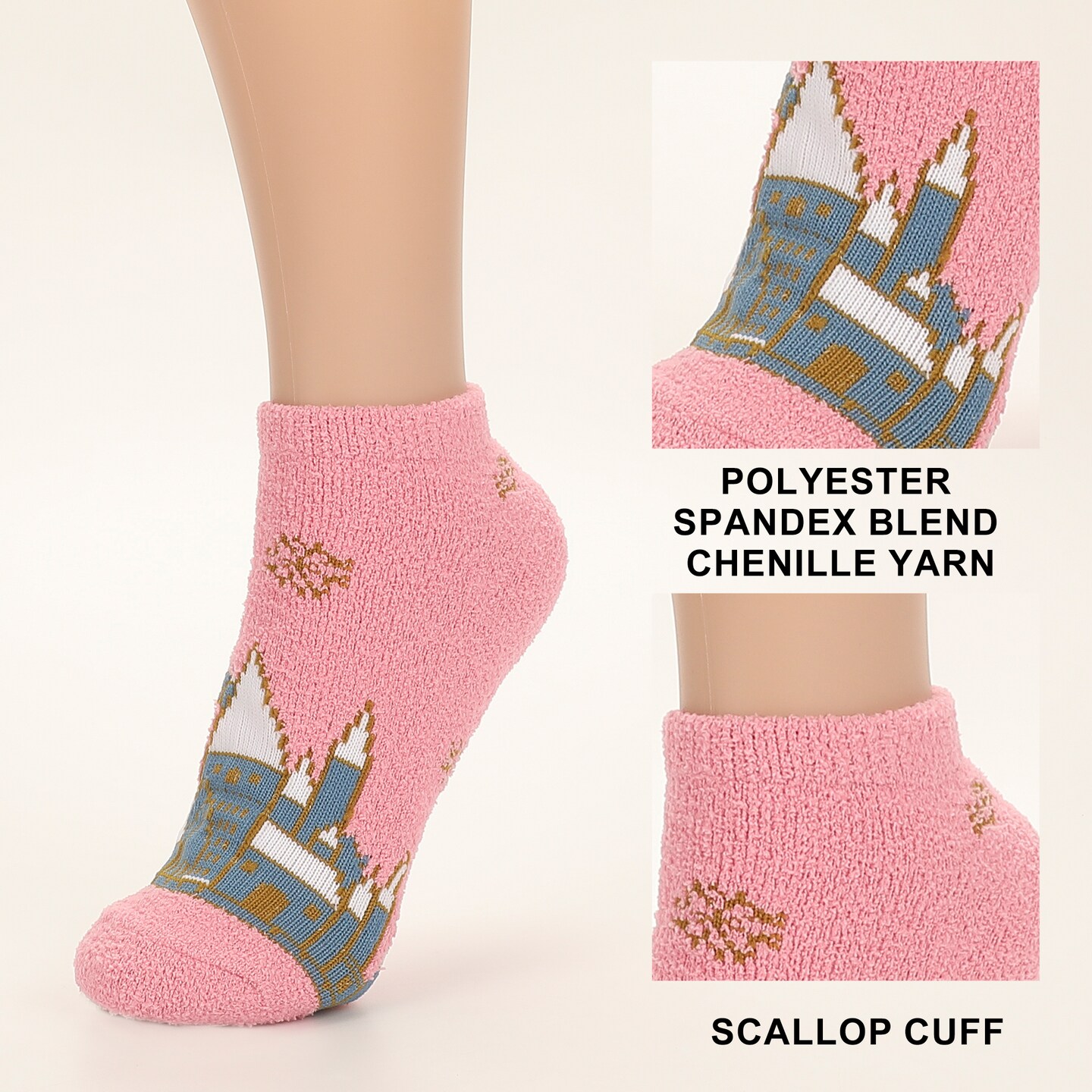 Harry Potter Hogwarts Castle And Hedwig Womens Ankle Socks 3 Pack