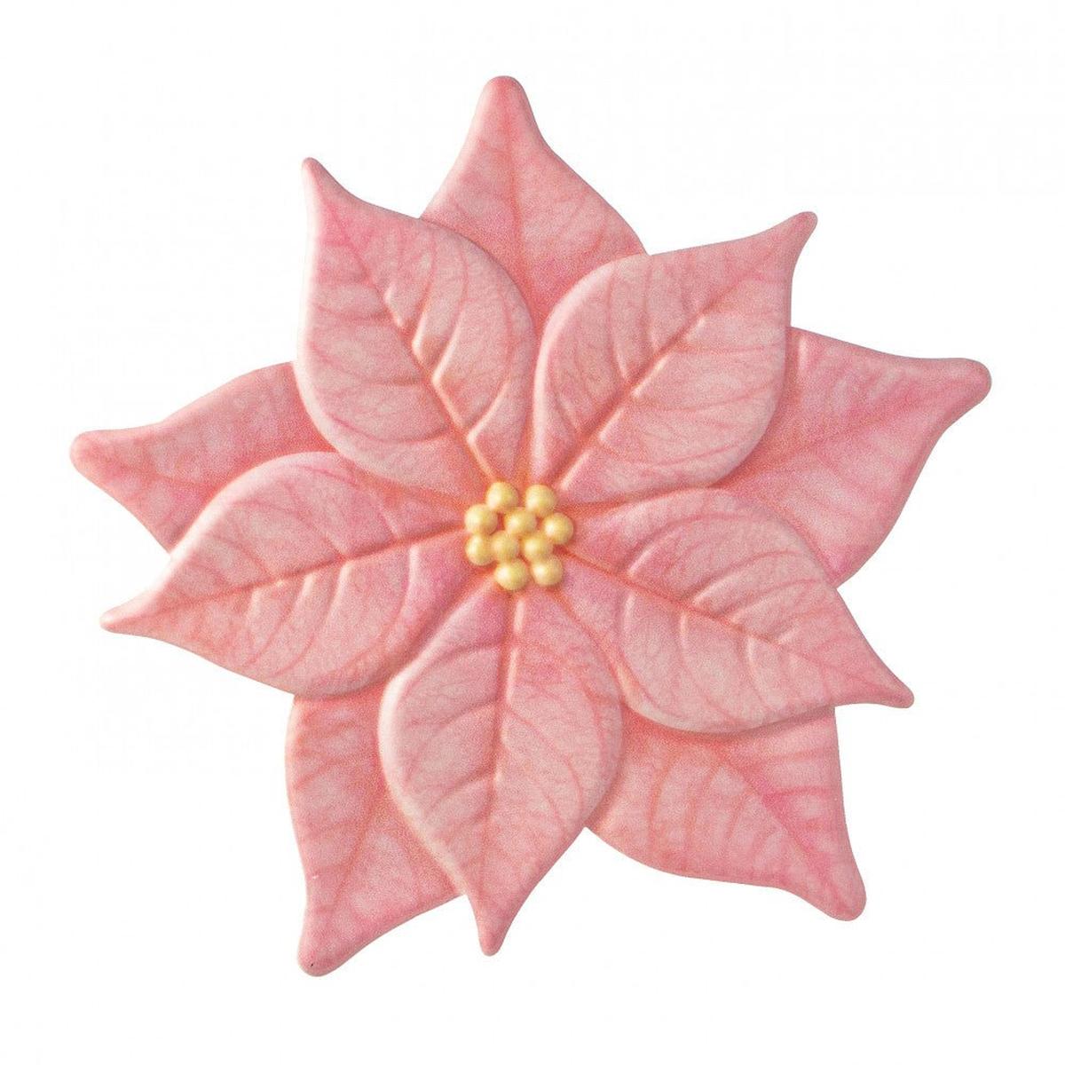12&#x22; Metal Embossed Poinsettia: Pink