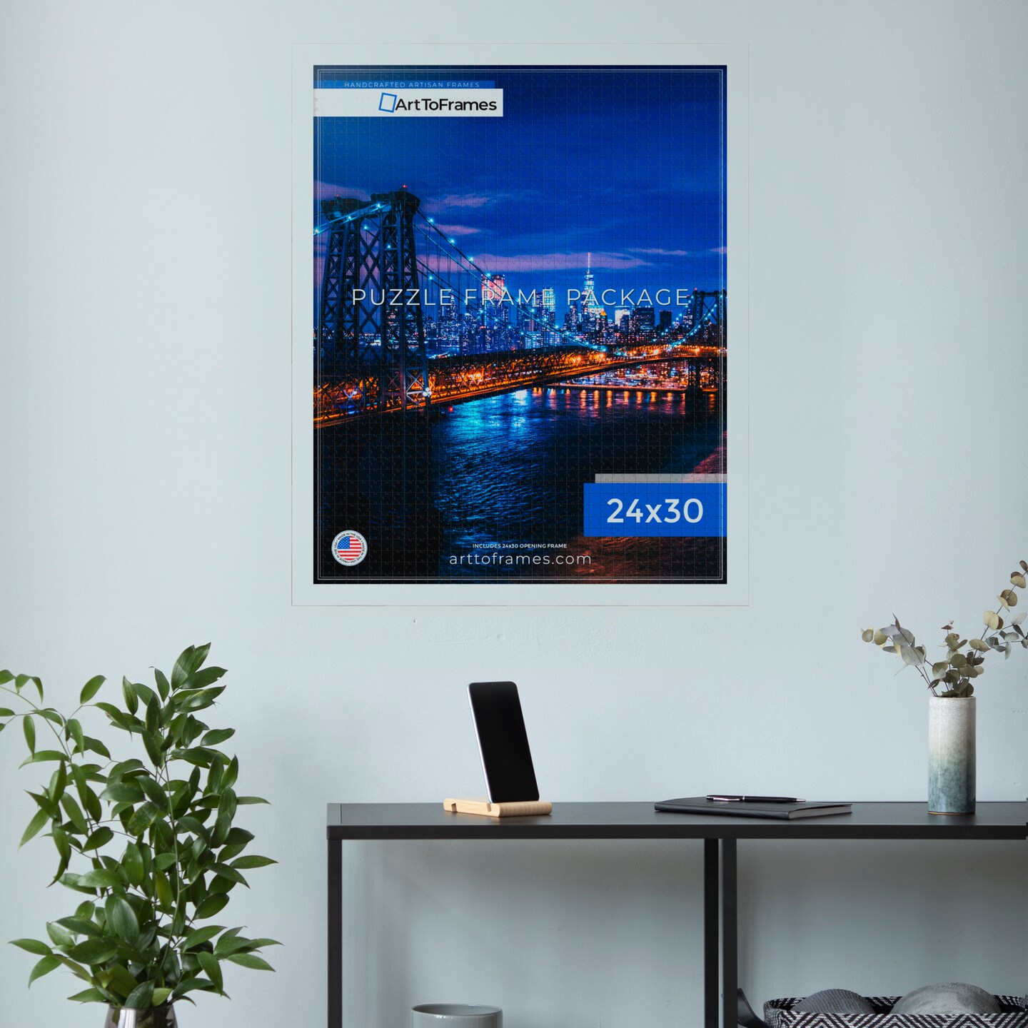 ArtToFrames 24x30 INCH / 61x76.2 CM Puzzle Frame for 1000 piece Puzzles.This 1.25 Inch Custom MDF Frame for Puzzles Comes with Economy Acrylic, Available in Multiple Colors