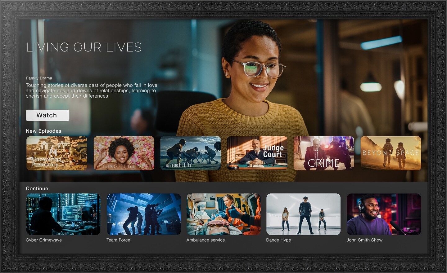 The Samsung Frame TV 65 inch TV Frame, Ornate Frame TV (Fits 2021-2025 Models)