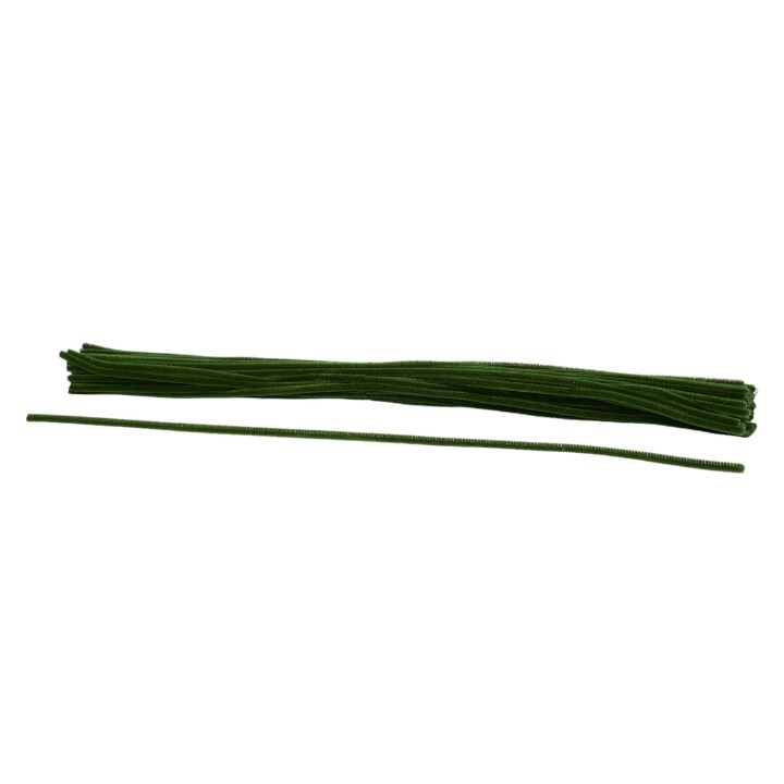 20" Moss Green Chenille Stems – 6MM Pipe Cleaners for Crafts, Wreaths, and DIY Projects (MA200230)