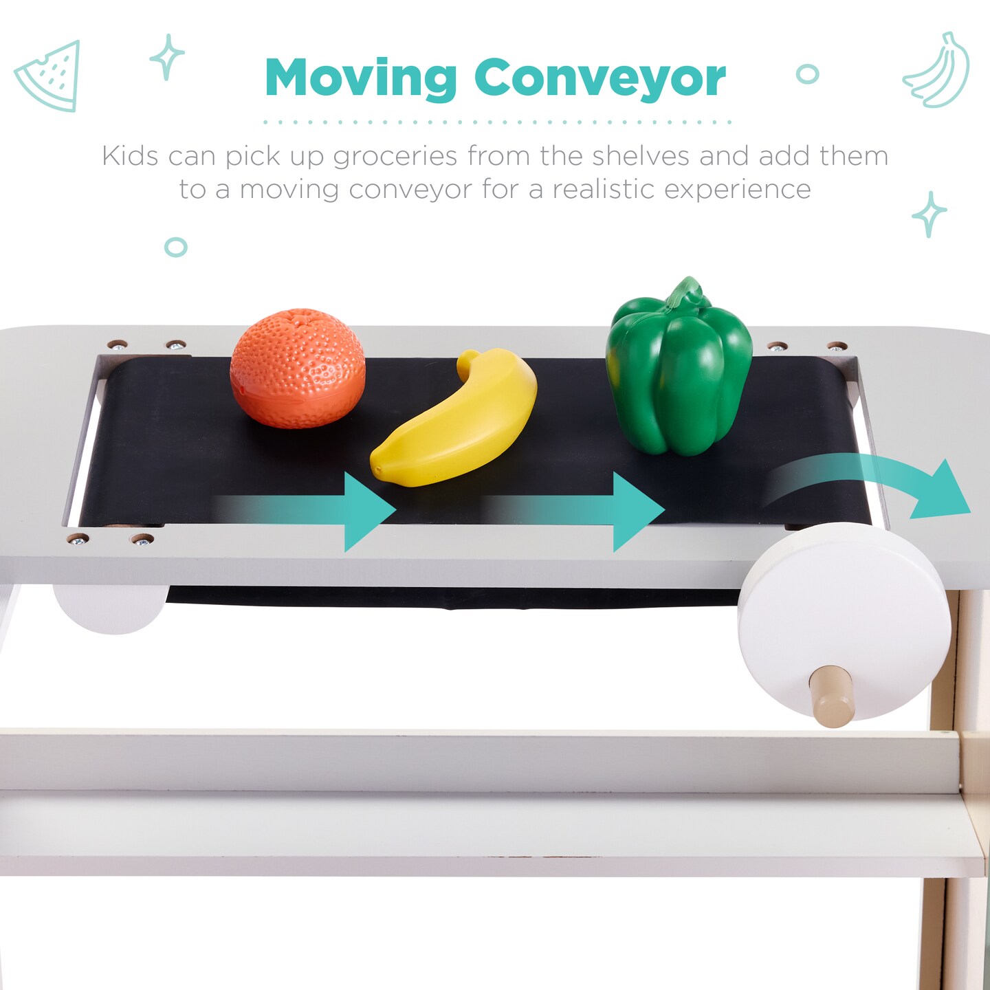 Best Choice Products Kids Pretend Play Grocery Store Wooden Supermarket Set w/ Chalkboard, Cash Register