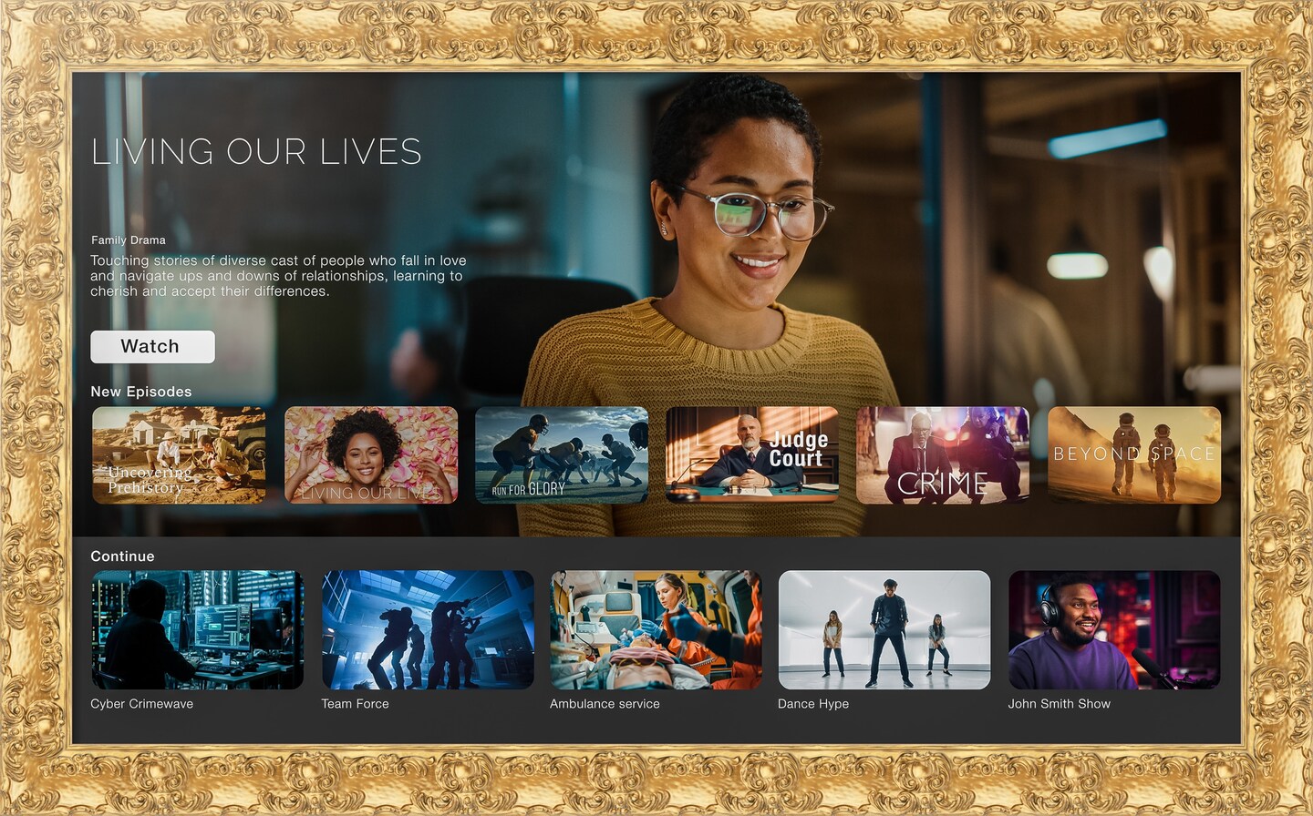 The Samsung Frame TV 65 inch TV Frame, Ornate Frame TV (Fits 2021-2025 Models)