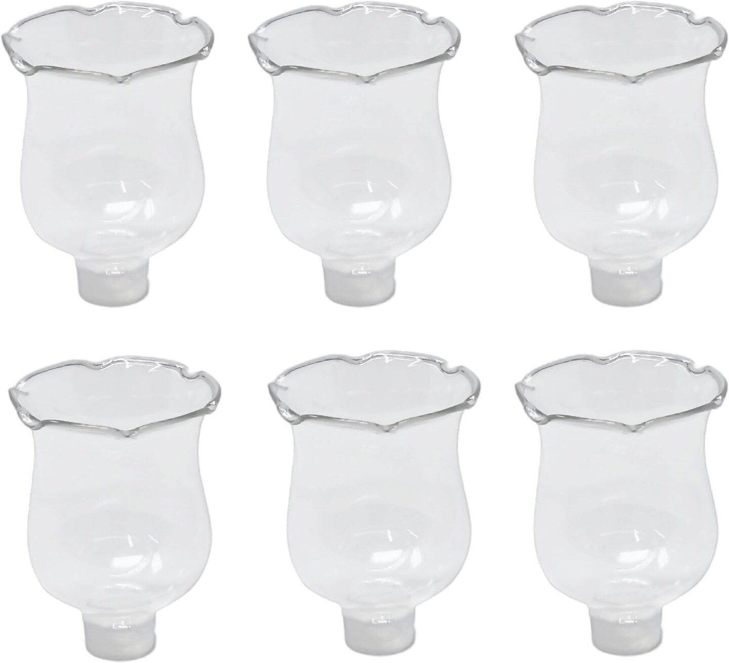 4E&#x27;s Novelty Glass Candle Holder 6-Pack &#x2013; Tulip Peg Votive Candle Holders for Candelabra &#x26; D&#xE9;cor